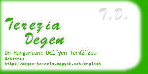 terezia degen business card